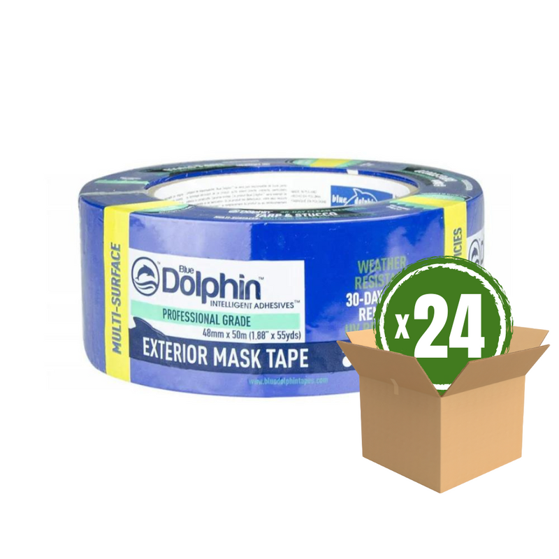 Blue Dolphin Tarp & Stucco 30 days Exterior Tape 48mm X 50m