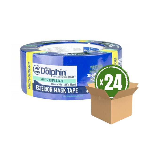 Blue Dolphin Tarp & Stucco 30 days Exterior Tape 48mm X 50m - BOX OF 24