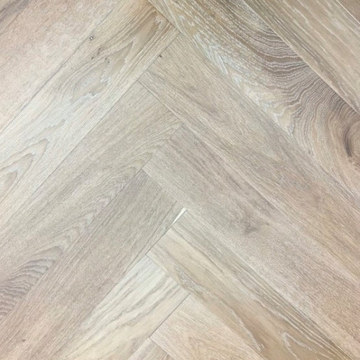 Elka Hardwood 14mm Engineered Oak Glue Herringbone Light Smoked Oak