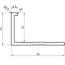 Tile Rite L Shape Silver Tile Trim 2.44m  (10mm - 12mm )
