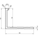 Tile Rite L Shape Silver Tile Trim 2.44m  (10mm - 12mm )