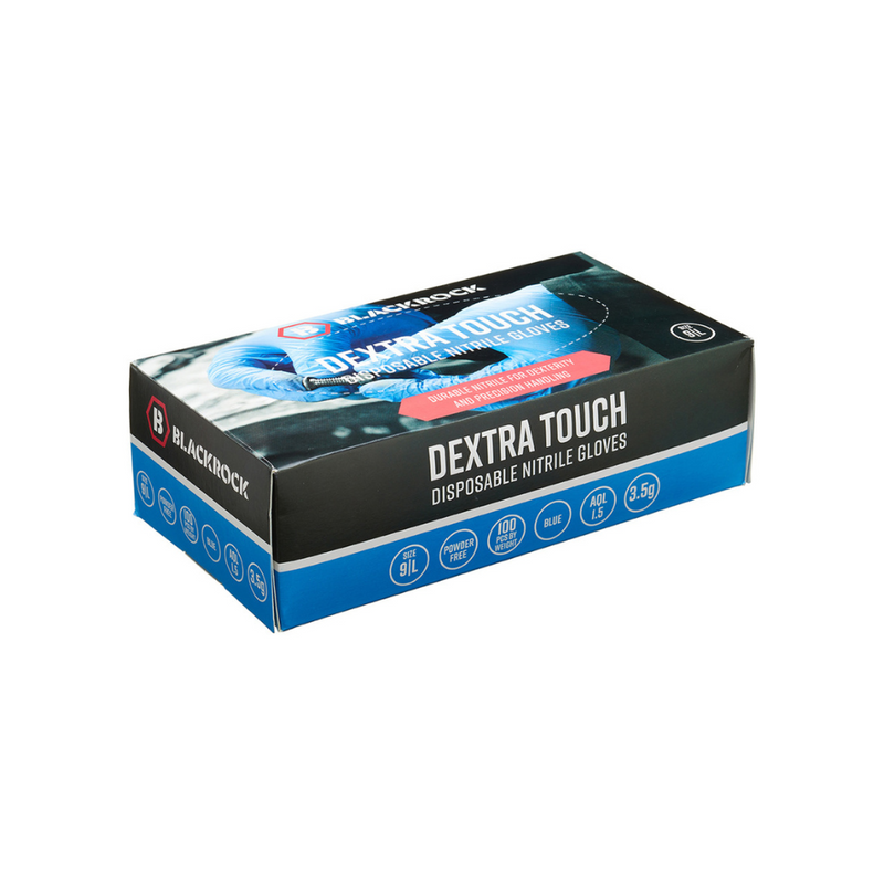 Blackrock Dextra Touch Disposable Nitrile Gloves Box 100 pcs &nbsp;Size L