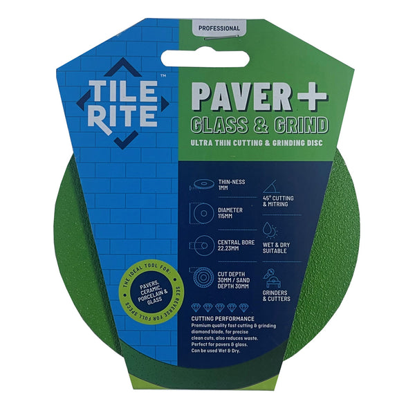 Tile Rite 115mm Paver,Glass & Grind Ultra Thin Cutting Disc