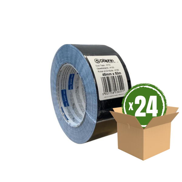 Blue Dolphin Black Duct Tape 48mm x 50m - BOX OF 24