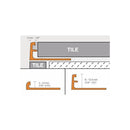 Schluter JOLLY AC Coated Aluminium Tile Trim 2.5Mtr Length