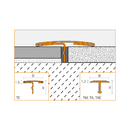 Schluter RENO-T-A Flooring Transition T Bar Milled Aluminium 2.5m Length 25mm