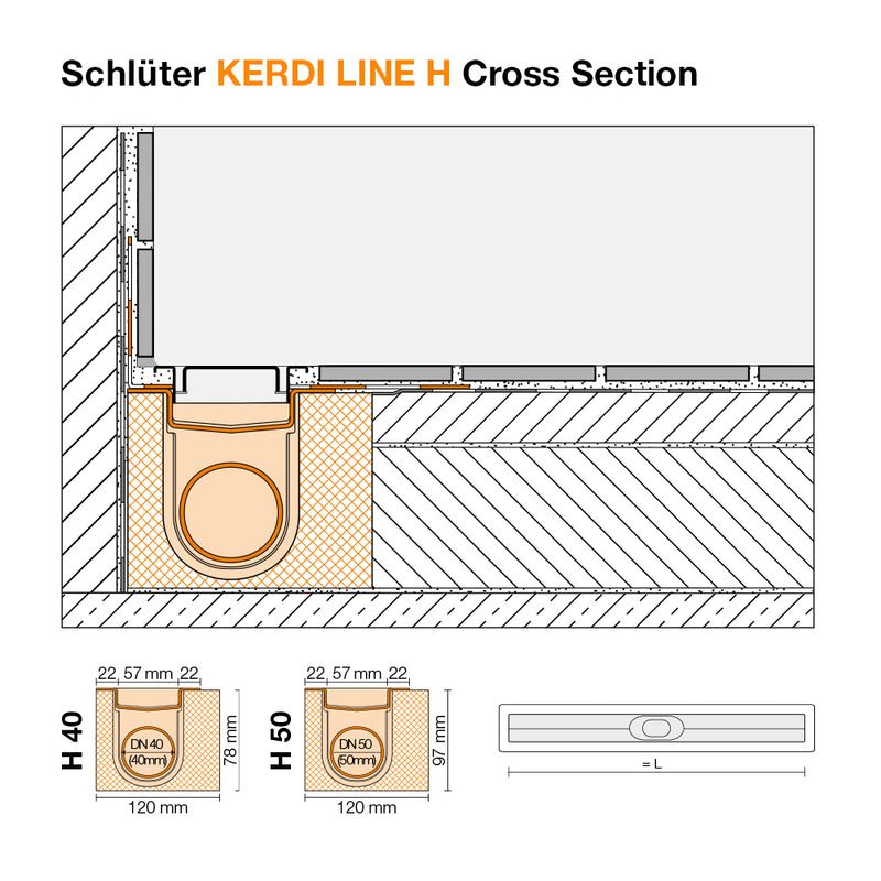 Schluter KERDI LINE H Linear Drain