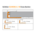 Schluter SCHIENE E Stainless Steel Tile Trim